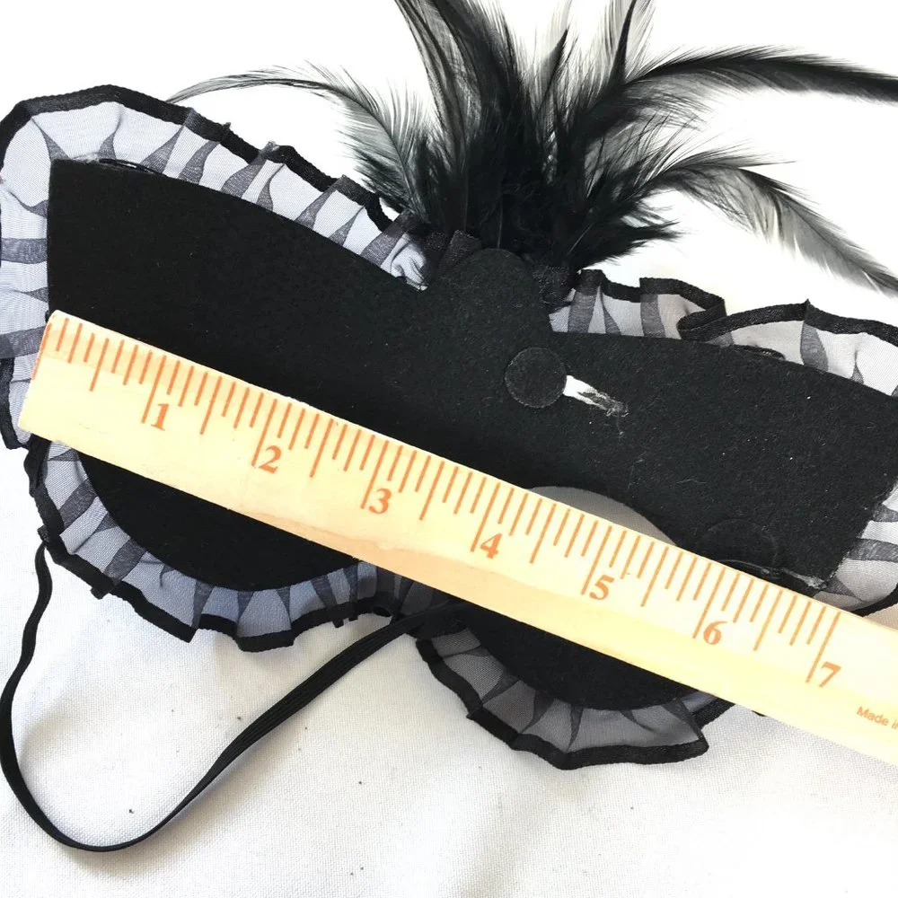 Halloween Half Mask Skull Sequin w/ ruffles